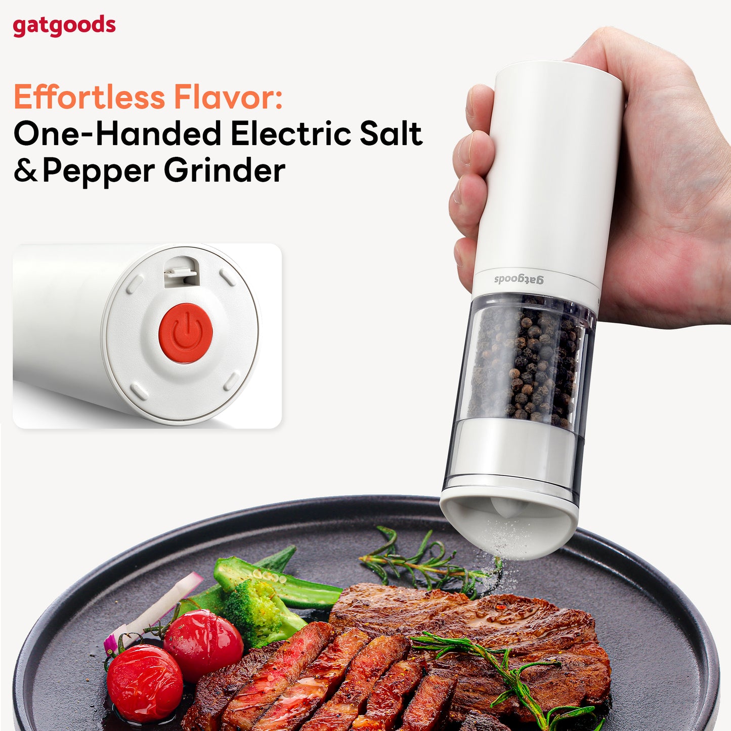 GatGrinder 2, Electric Salt & Pepper Grinder Set