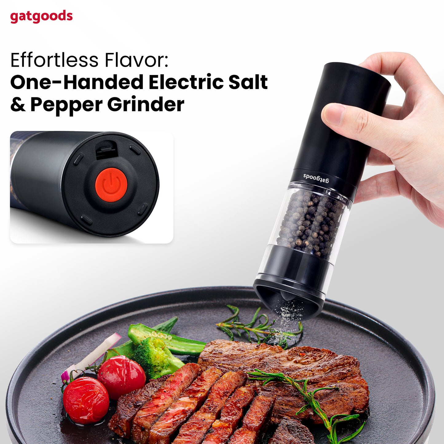 GatGrinder 2, Electric Salt & Pepper Grinder Set