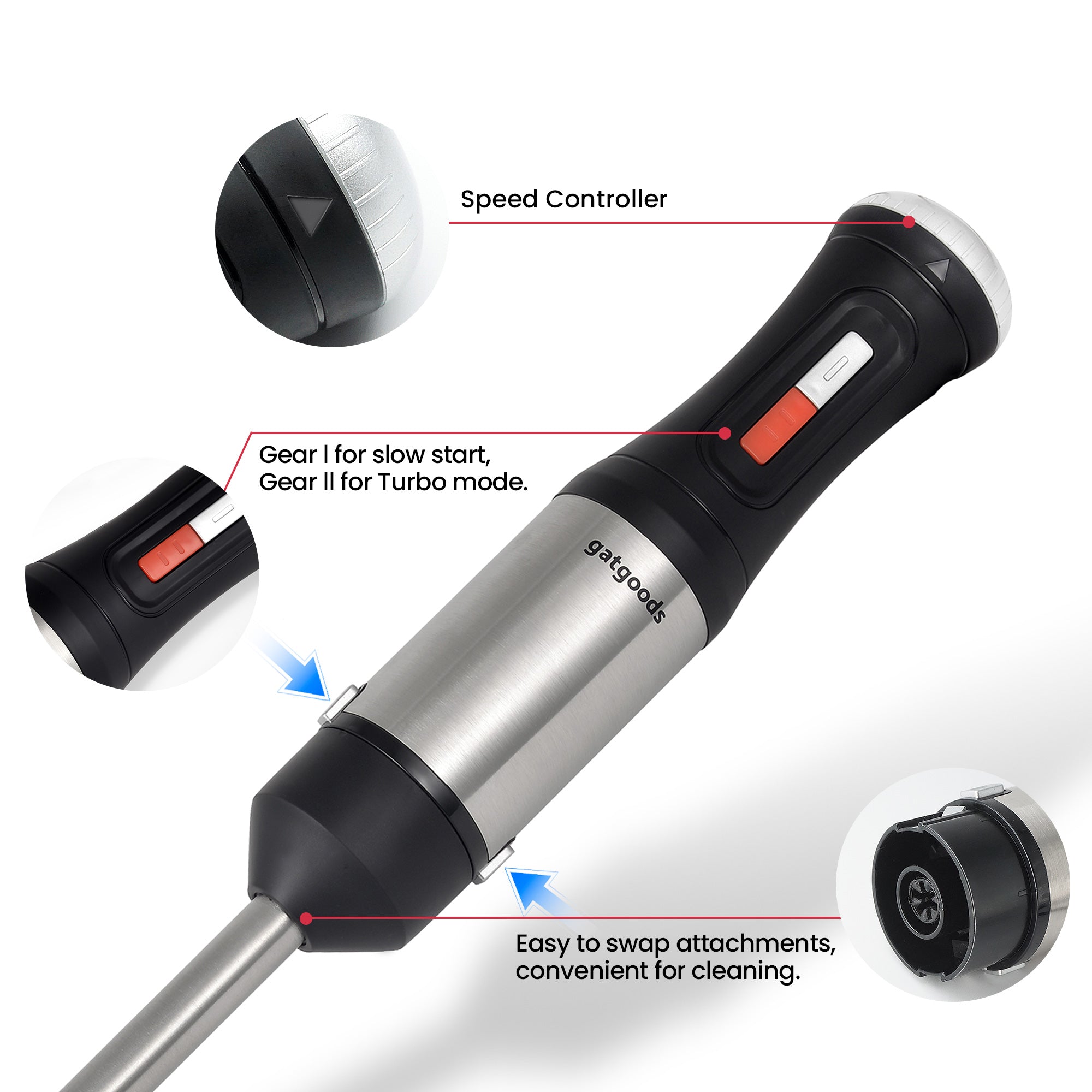 Immersion Blender for Smoothies, Emulsions, Pureed Food and More