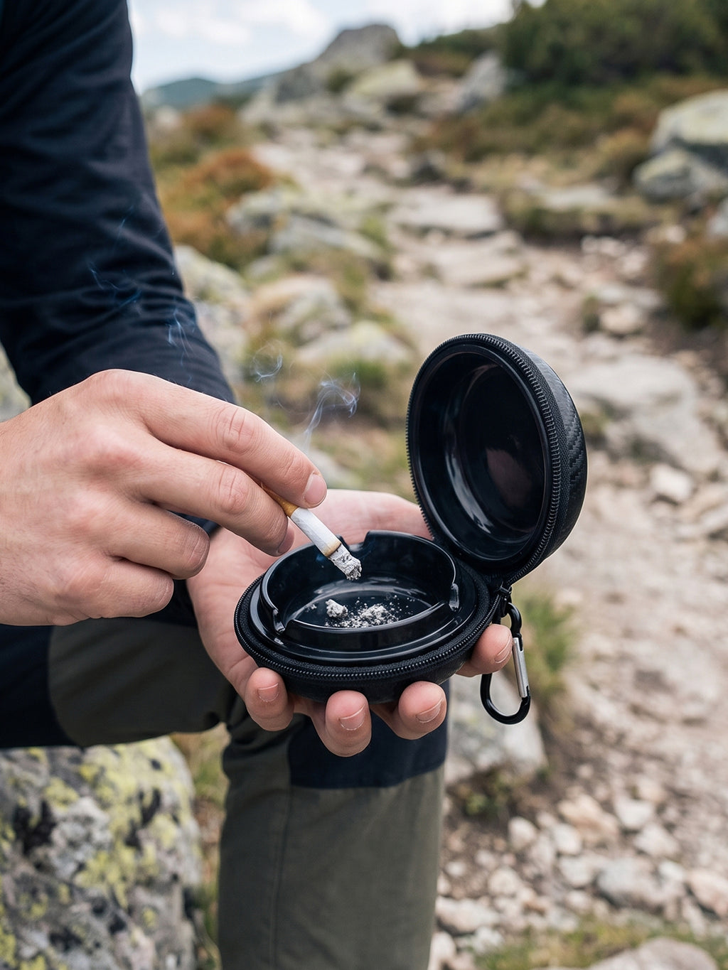 Tragbarer Reiseaschenbecher – Kompakt, waschbar und leicht zu reinigen | Outdoor und für unterwegs